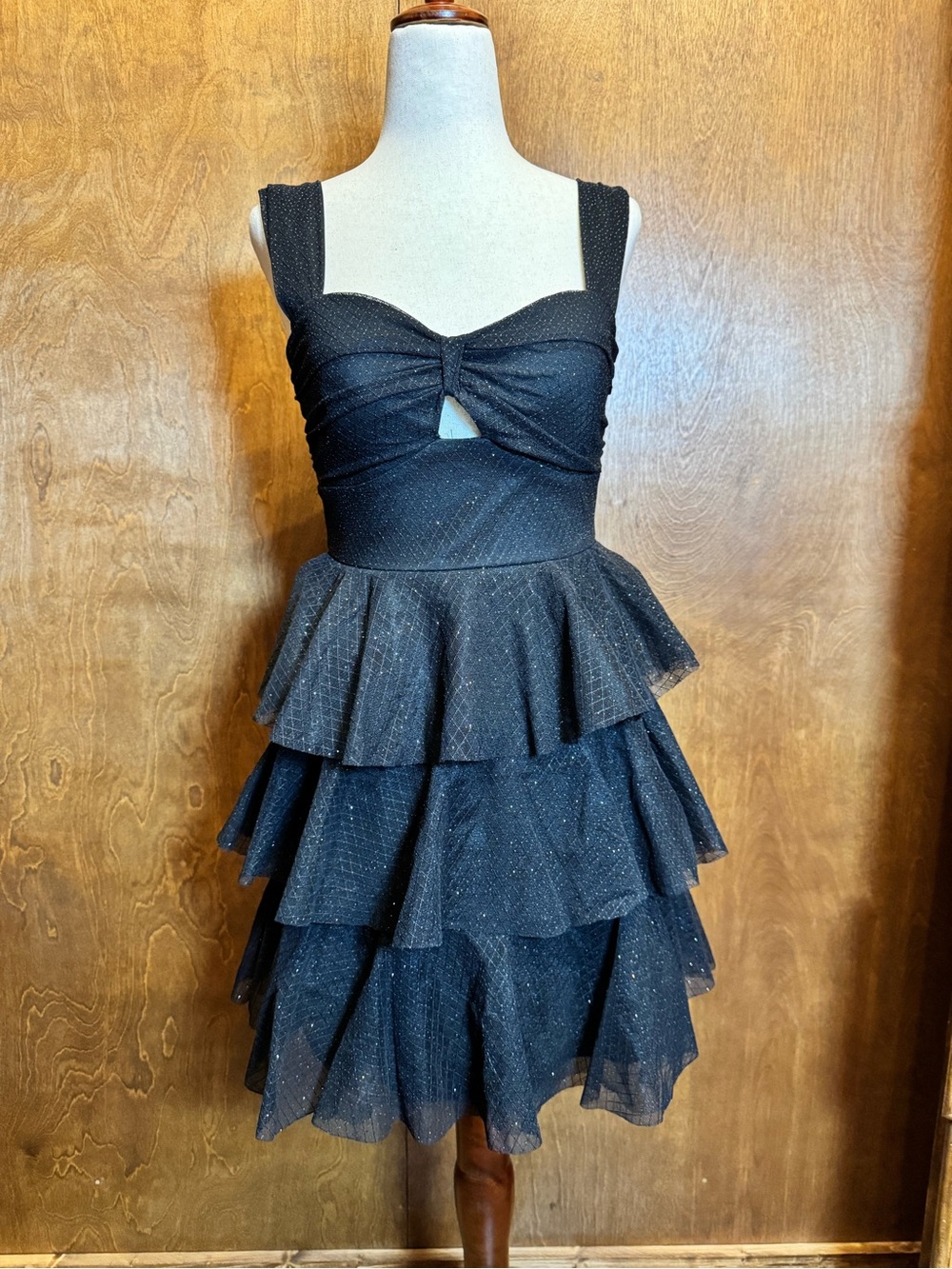 Black Tiered Ruffle Party Dress